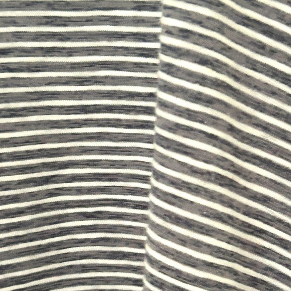 Anthropologie Hem & Thread Dress Small Pockets Striped Gray Red Outline - Picture 5 of 6